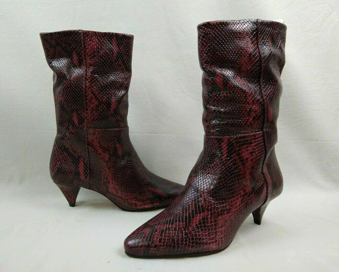 Vince Camuto Rastel Red Snake Print Mid 