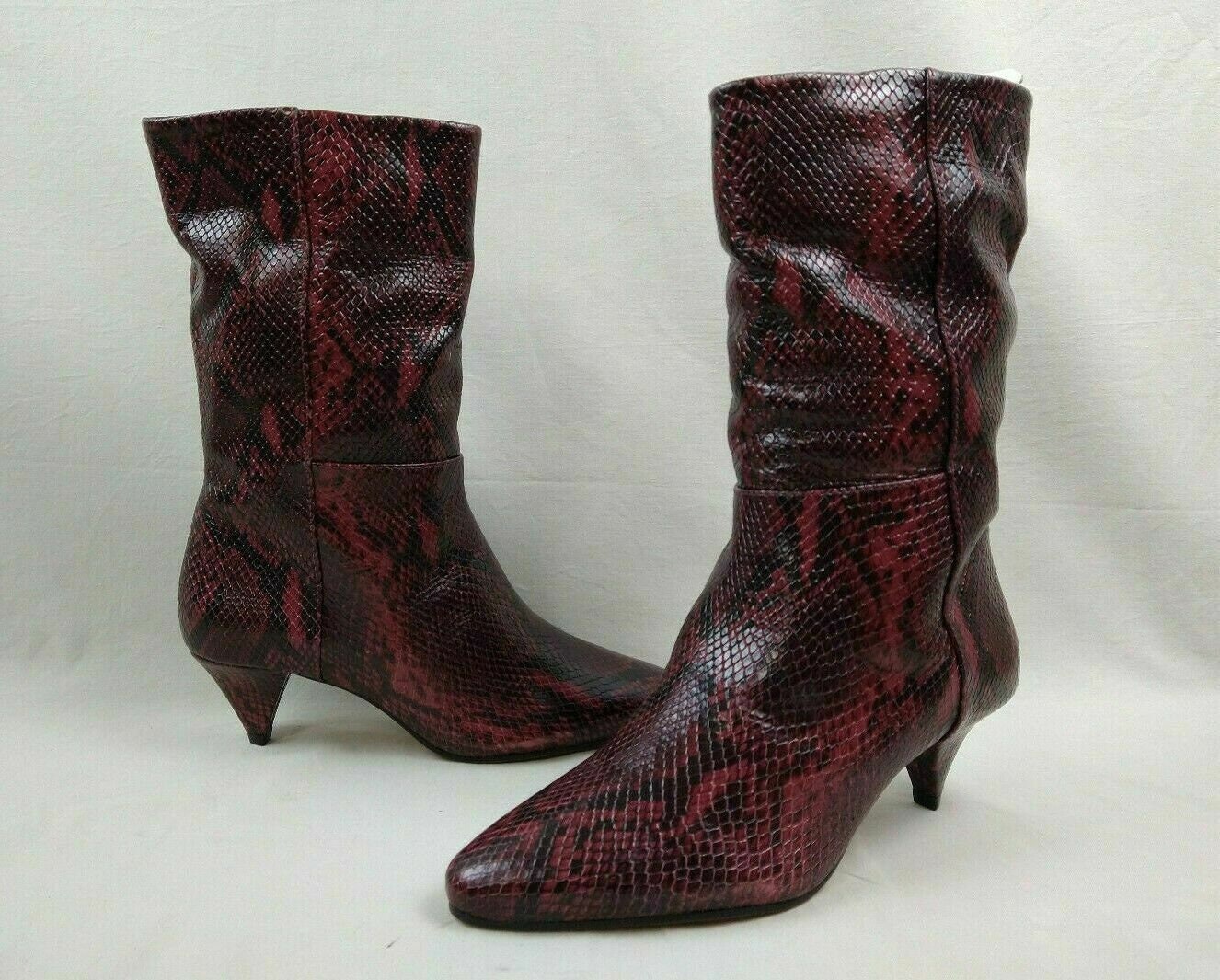 Vince Camuto Rastel Red Snake Print Mid 