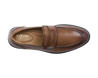 G H Bass \u0026 Co Flex Step Penny Loafer-Tan Mens Slip on Shoes Size 7M 7.5M Nib