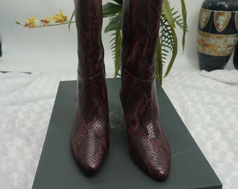 Vince Camuto Rastel Red Snake Print Mid 