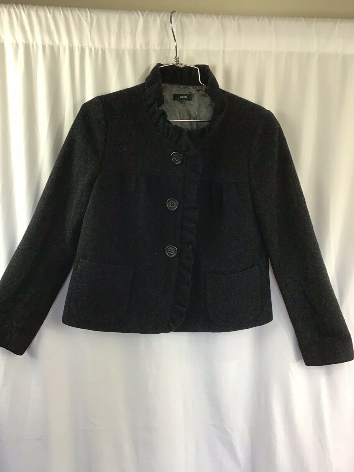 No Size Tag J. Crew Tweed Ruffle Black 