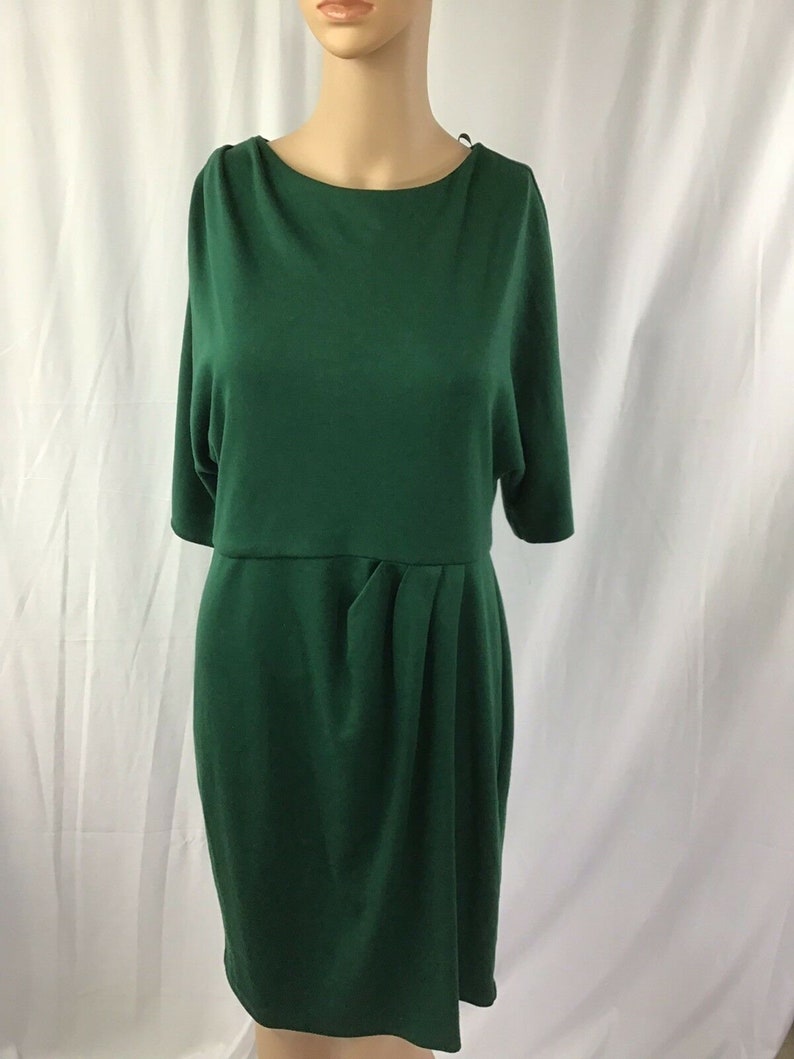 Jessica Howard Fit Flare Thick Knit Stretch 34 Sleeve Dress Green Size 12P
