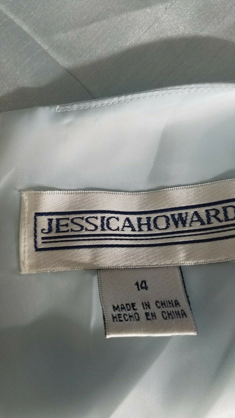 Jessica Howard Sky Blue Sleeveless Cocktail Slit Mother Of Bride Dress Size 14