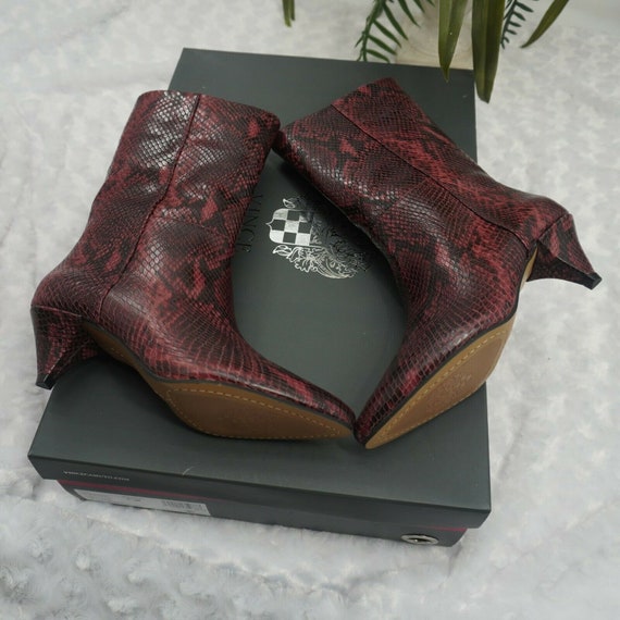 Vince Camuto Rastel Red Snake Print Mid 