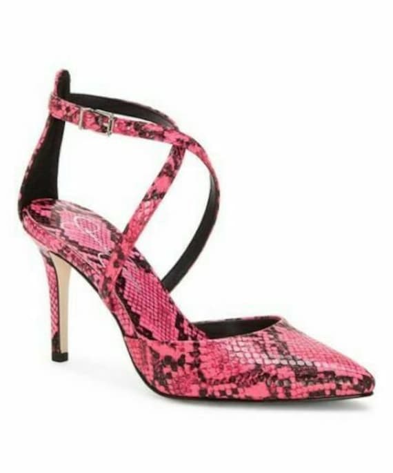 Jessica Simpson Ambrie Neon Pink Python 
