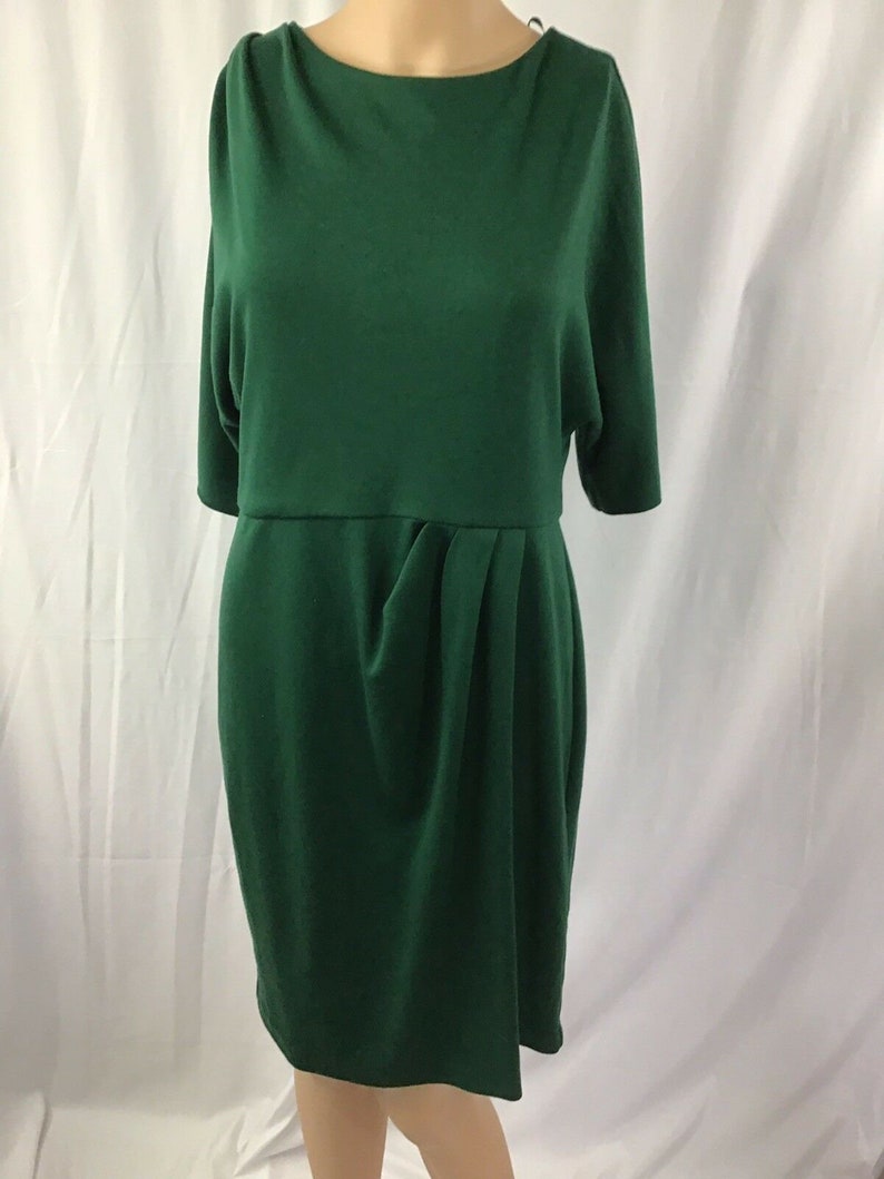 Jessica Howard Fit Flare Thick Knit Stretch 34 Sleeve Dress Green Size 12P