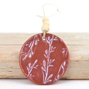Terracotta Essential Oil Diffuser Charm: Spruce Tree Aromatherapy Ornament