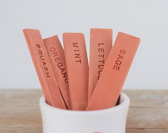 Herb and Vegetable Garden Markers, Terracotta Herb Labels, Vegetable Garden Markers