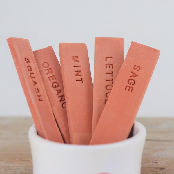 Ceramic Herb Markers Etsy