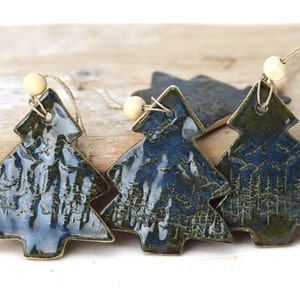 Handmade Ceramic Christmas Tree Ornament: Unique Clay Pottery