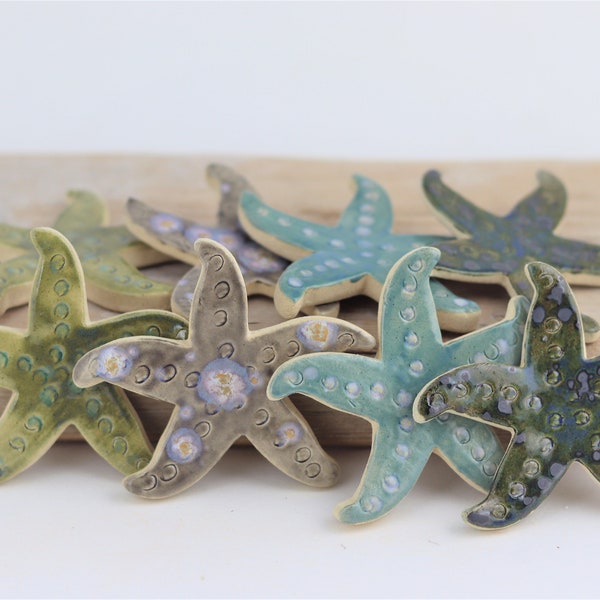 Handmade Ceramic Starfish, Small Pottery Starfish, Stoneware Starfish, Sea Star, Made in Canada Gift, Tiered Tray Decor, Handmade Gift