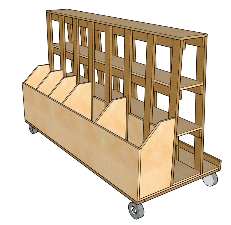 Lumber Storage Cart Wood Storage Cart Plans Rolling Wood Etsy