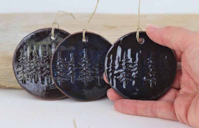 Ceramic Tree Ornament, Ceramic Christmas Ornaments, Westcoast Ornament, Handmade Home Decor, Handmade Gift, Pottery ornaments image 2