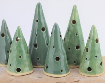 Handmade Ceramic Christmas Trees, Handmade Pottery Christmas Trees, Christmas Tree Holiday Decor, handmade Gift, Handmade Trees
