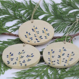 Ceramic Ornaments, Garden Plant Markers, Lavender Ornament, Christmas Gift for Gardeners, Ceramic wall Decor, Made in Canada Gift