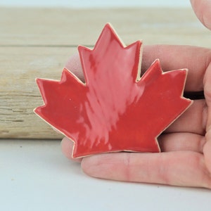 Handmade Ceramic Maple Leaf Spoon Rest, Handmade Gift, Kitchen Decor, Stoneware Spoon Rest, Coffee Spoon Rest, Tea Bag Rest image 2