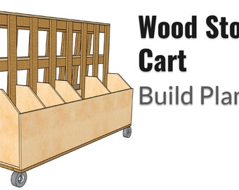 Lumber Storage Cart, Wood Storage Cart Plans, Rolling Wood Cart, Shop Storage and Organization, Digital Download, Workshop Storage, DIY plan