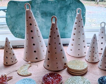 White Ceramic Lantern, Handmade Pottery Luminary, Handmade Gift, Handmade Home Decor, Summer Porch Decor, Ceramic Luminary, Patio Lantern