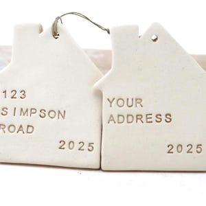 Personalized Ceramic House Ornament, Custom New Home Gift