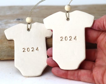 Ceramic Baby Ornament, First Christmas Ornament, New Baby Gift, Baby Girl's First Christmas Ornament, Ceramic Ornaments, 2024  Ornament