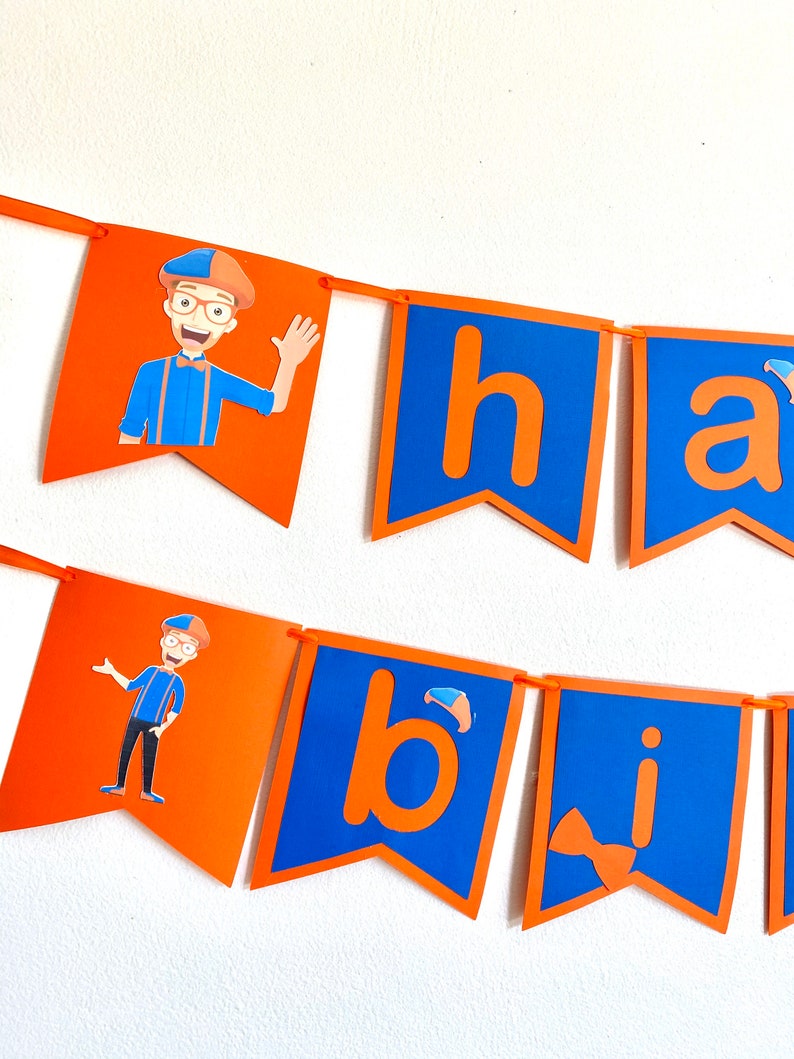 Blippi happy birthday banner blippi birthday decorations | Etsy