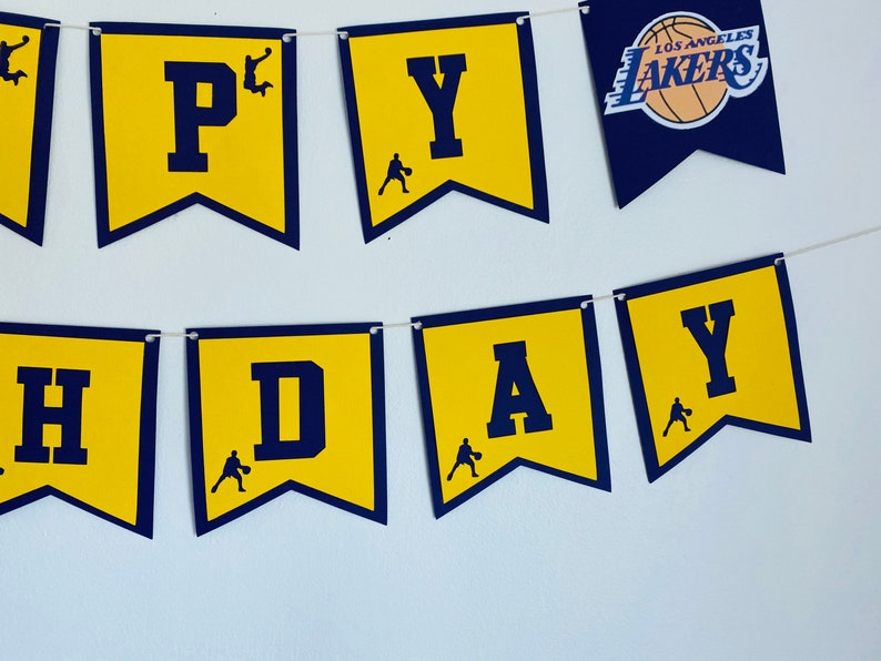 Los Angeles Lakers basketball happy birthday banner.Laker | Etsy