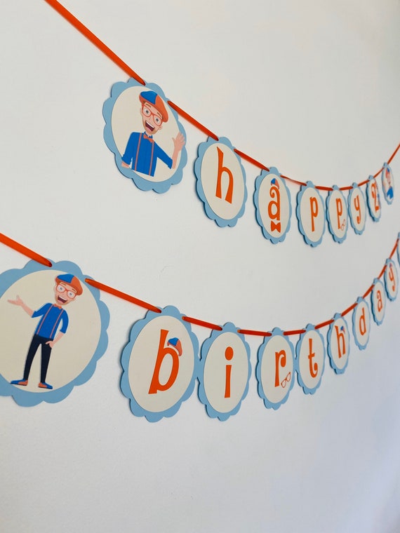 Blippi birthday banner / blippi birthday party decoration/ | Etsy