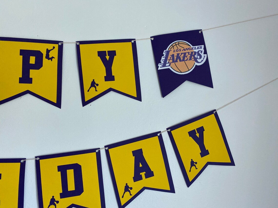 Los Angeles Lakers basketball happy birthday banner.Laker | Etsy