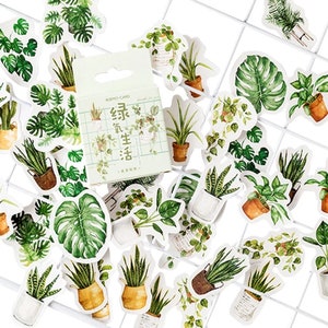 45 pcs / pack Vert plante vie Journal Autocollants Mignon Planificateur Scrapbooking DIY Laitier Autocollant Bureau Fournitures Scolaires