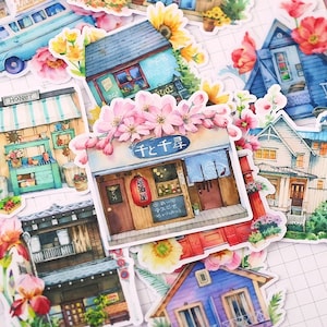 15 pièces conte de fées Chalet autocollants artisanat et Scrapbooking, autocollants enfants livre, autocollant décoratif bricolage papeterie