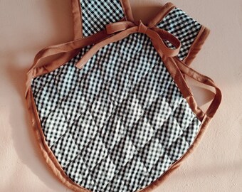Gingham Quilted Heirloom Bapron Bib