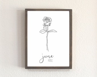 June Birth Flower Art | Etsy