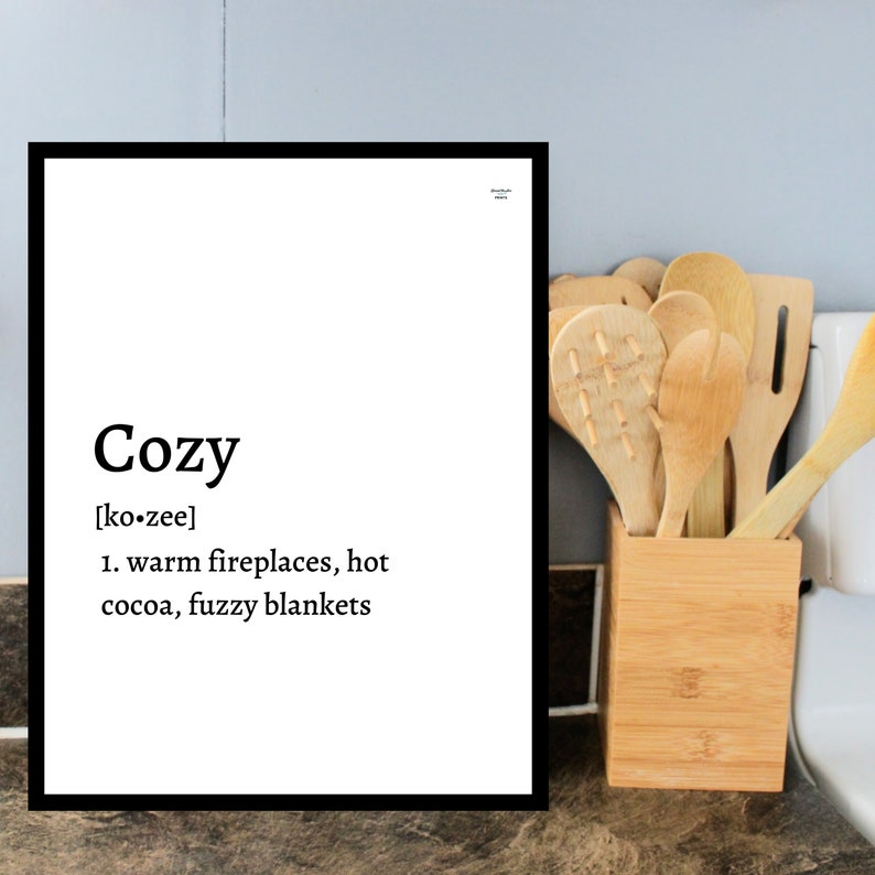 Cozy Definition Print Home Decor Living Room Decor Etsy
