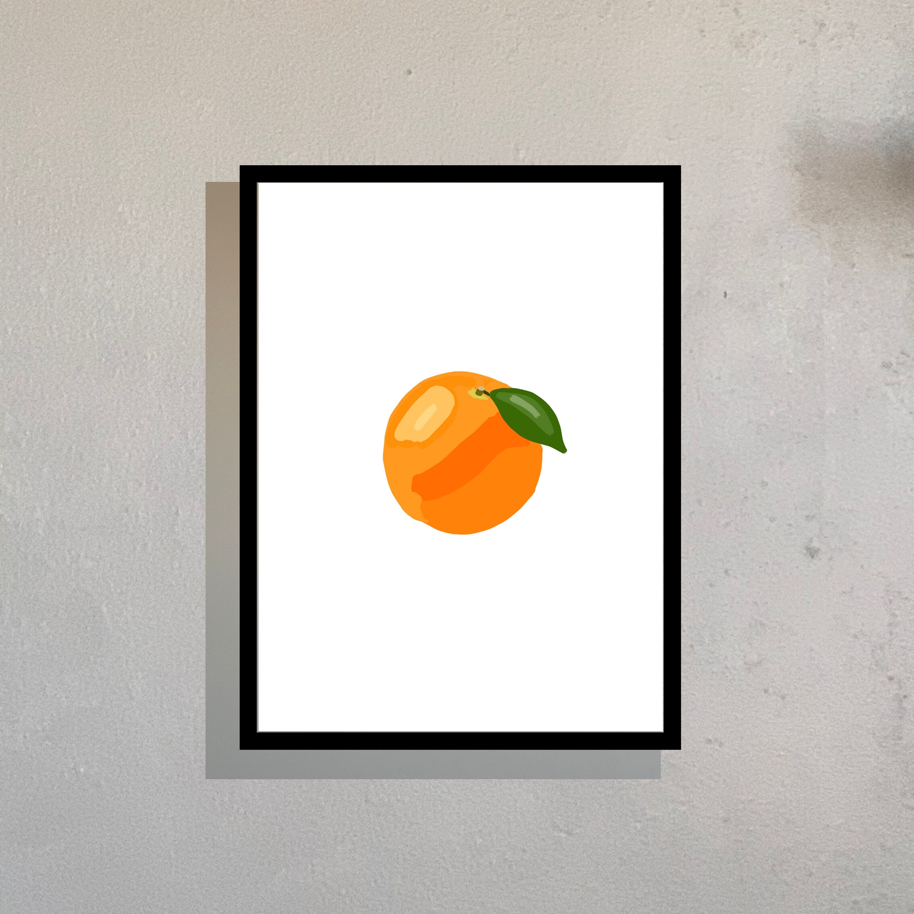 Orange Printable Wall Art Fruit Illustration Minimalist Etsy