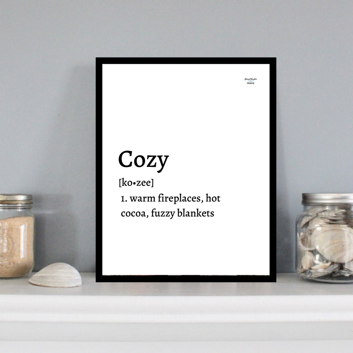 Cozy Definition Print Home Decor Living Room Decor Etsy