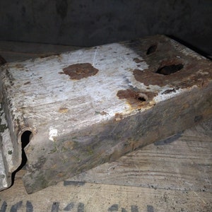 Metal Russian box. Used, torn & beautiful) Recycled in Ukraine. Great steampunk industrial decor. Buy now!