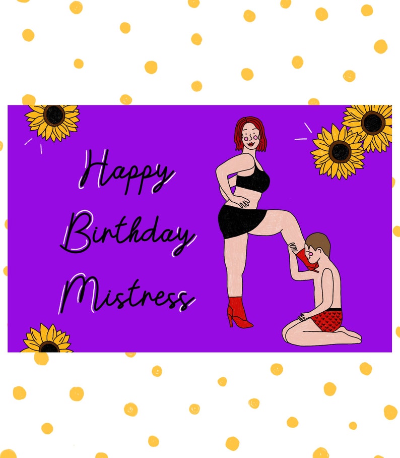 BDSM Card FemDom Happy Birthday Mistress Slave Adult