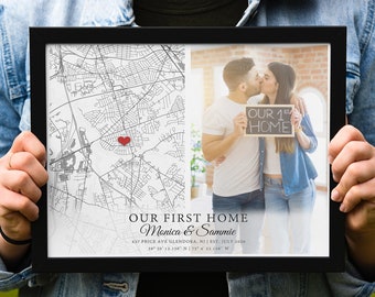 Our First Home Gift, New Home gift, First Home Map Print Gift, New Home Owner Gift, Housewarming Gift, Personalized Home Gift for Couple