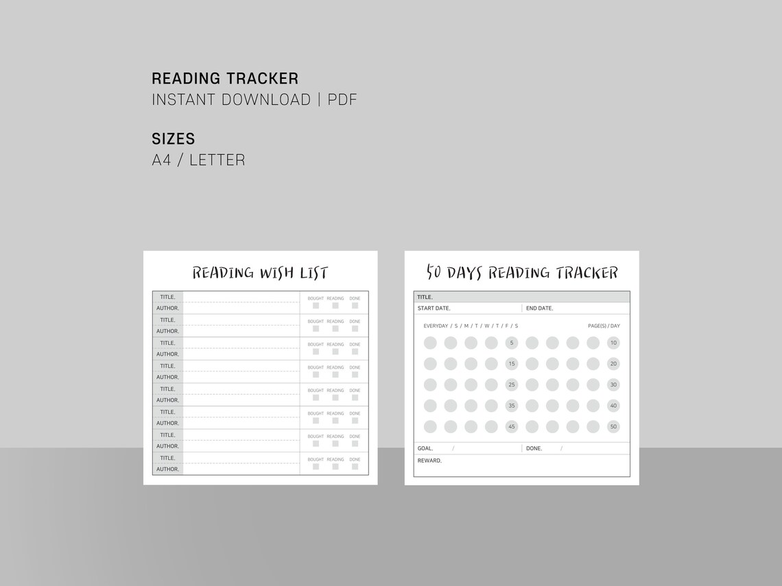 Printable Book Journal Bundle 3 Types Reading Journal - Etsy