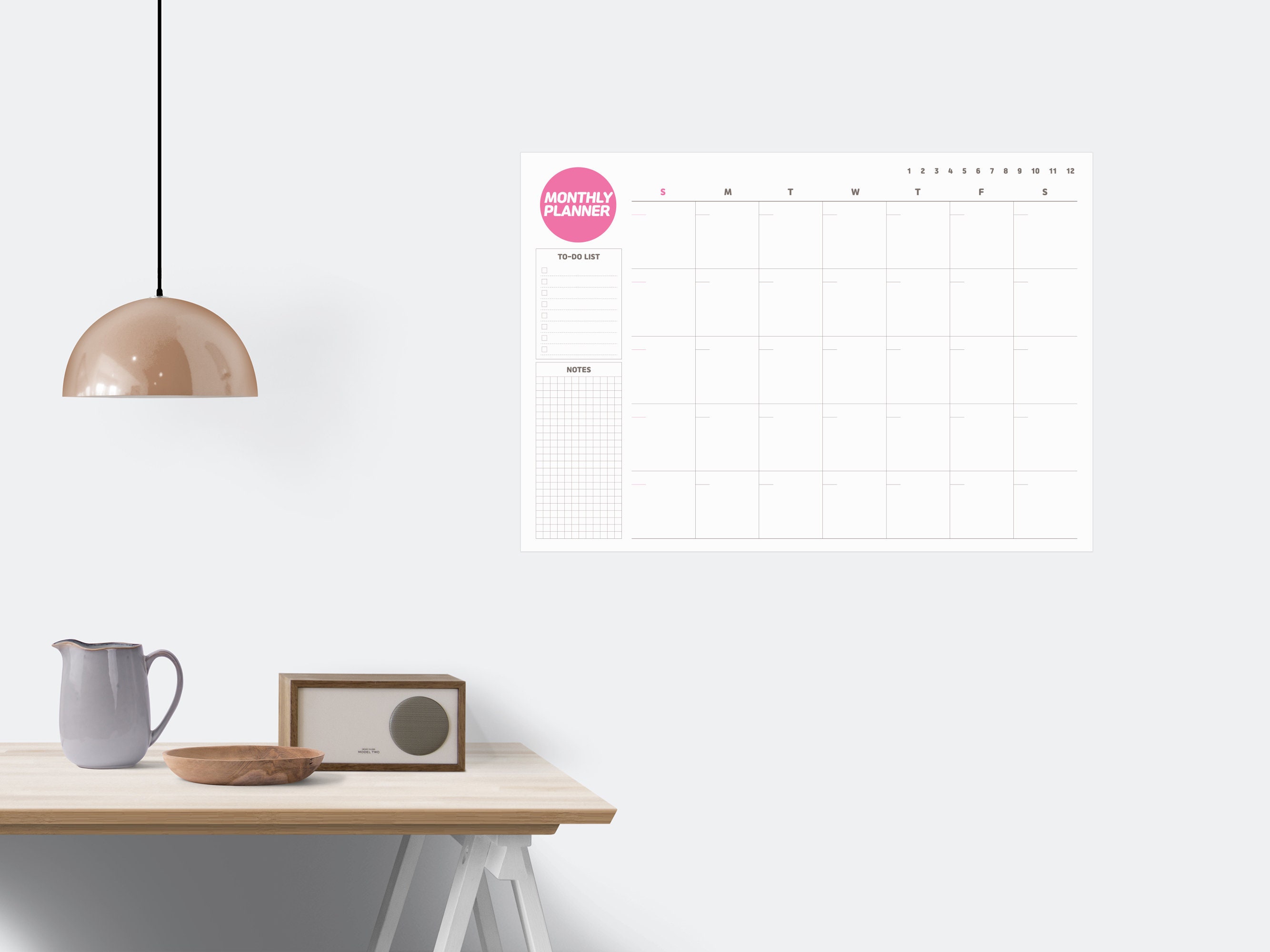 Monthly Planner Printable Large Planner Home Planner Desk - Etsy