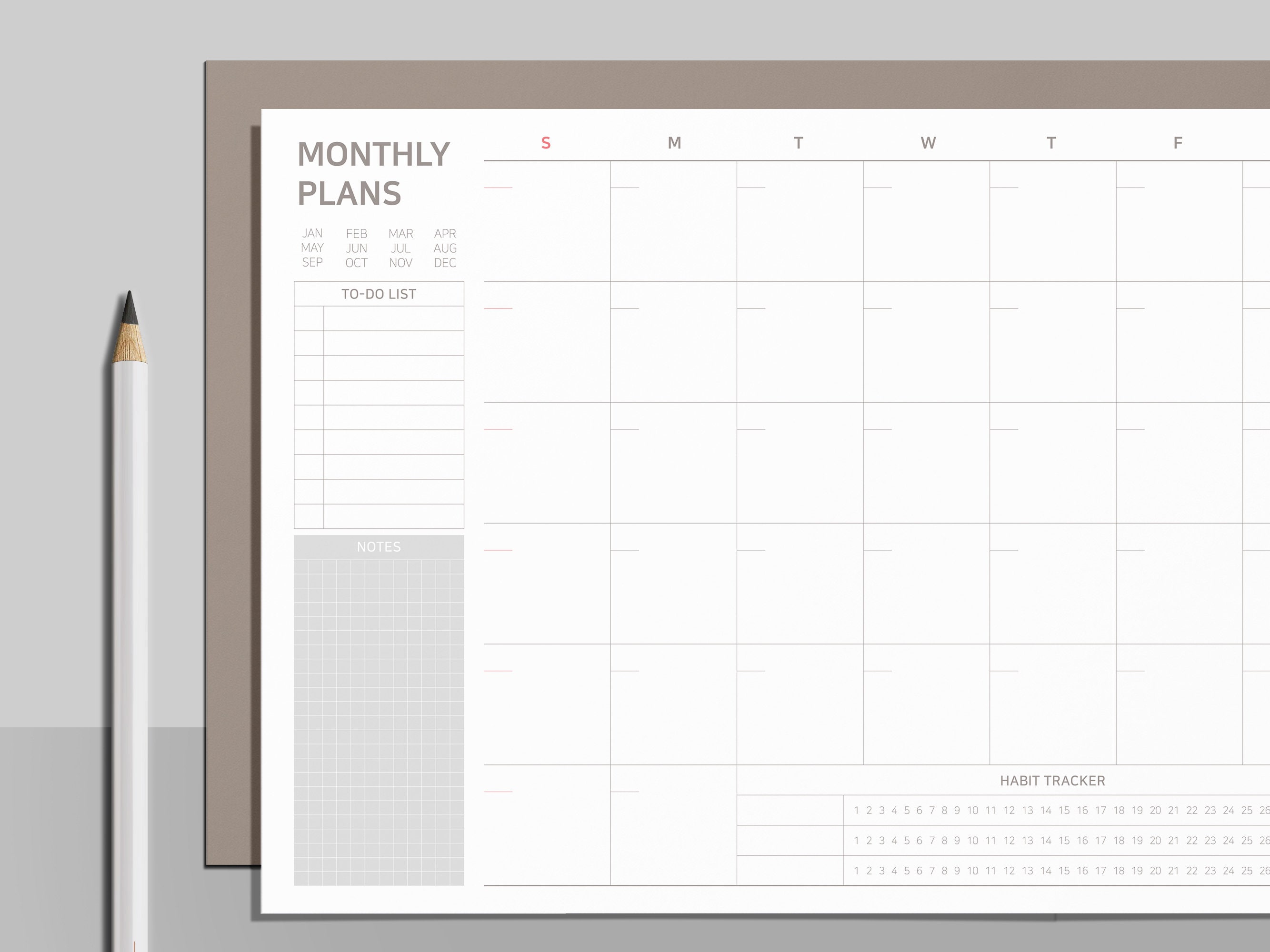 Printable Horizontal Planner Page Horizontal Planner Etsy 日本