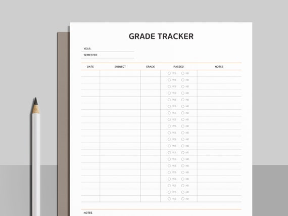 Printable Study Planner Grade Tracker Grade Log Grade | Etsy