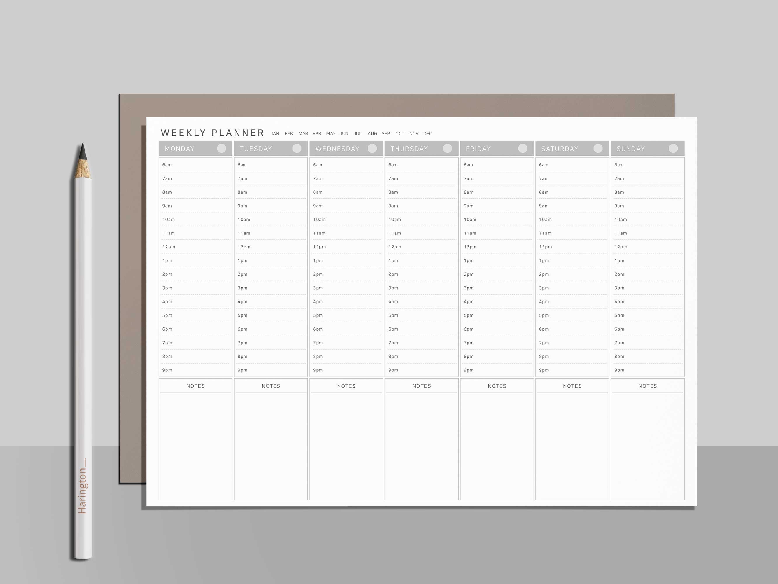 weekly planner printable weekly hourly planner weekly etsy