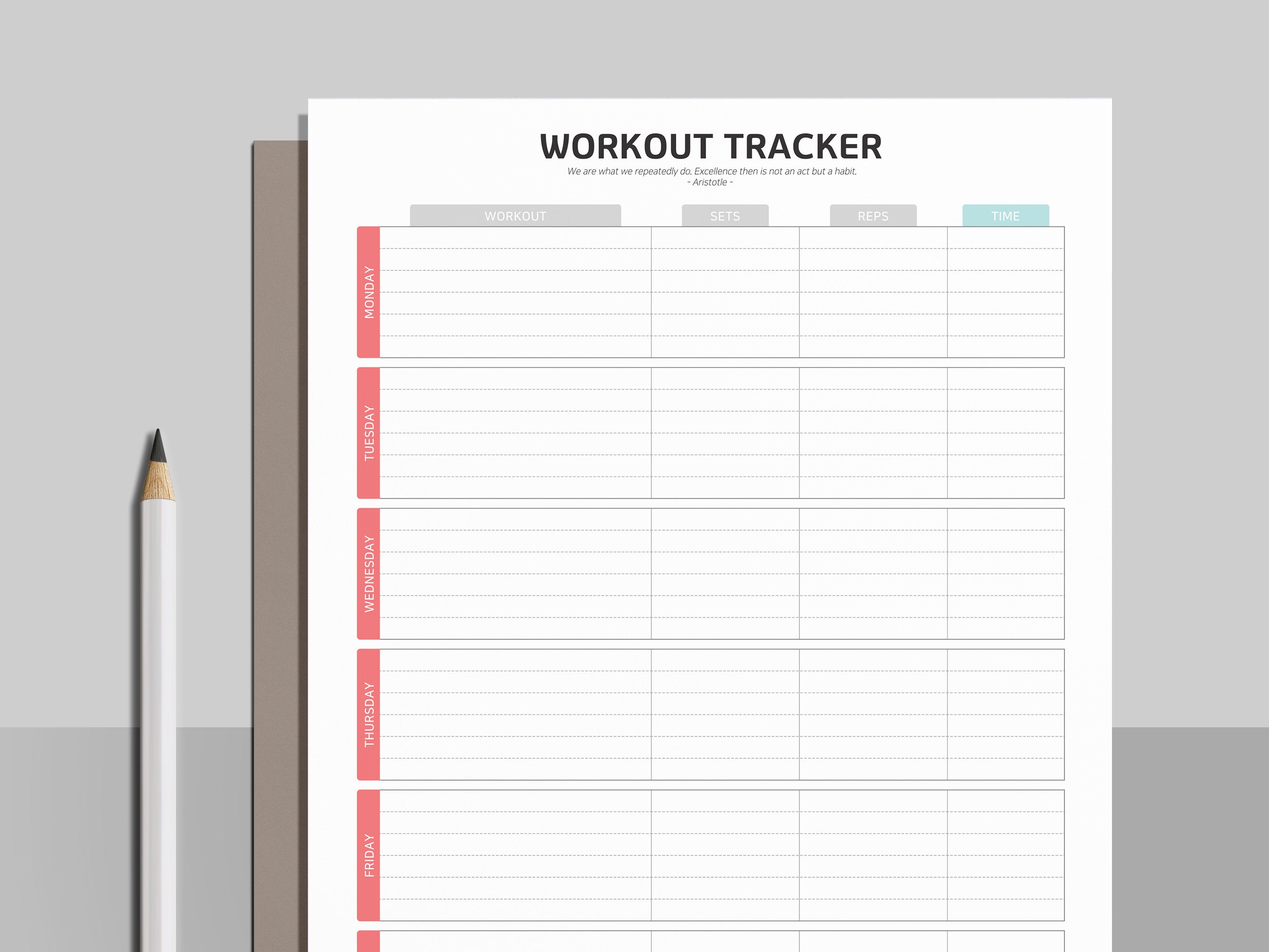 Printable Workout Tracker Fitness Tracker Workout Planner Etsy UK