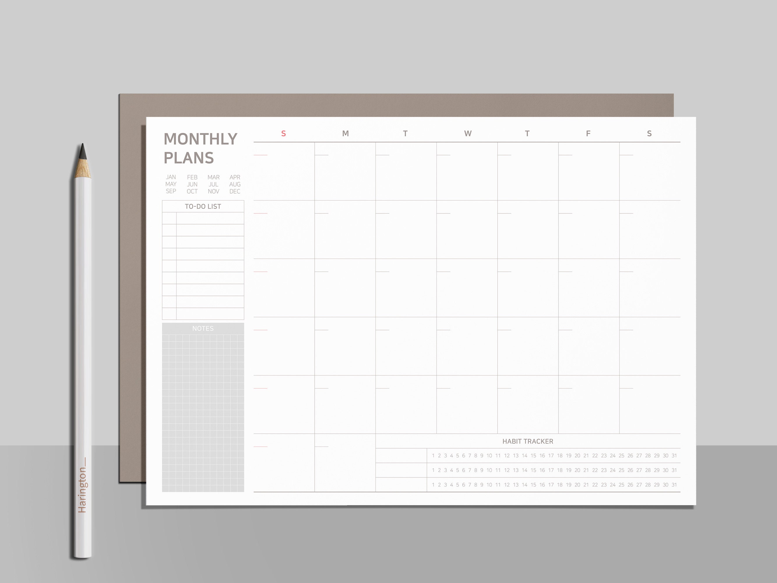 Printable Horizontal Planner Page Horizontal Planner Etsy 日本