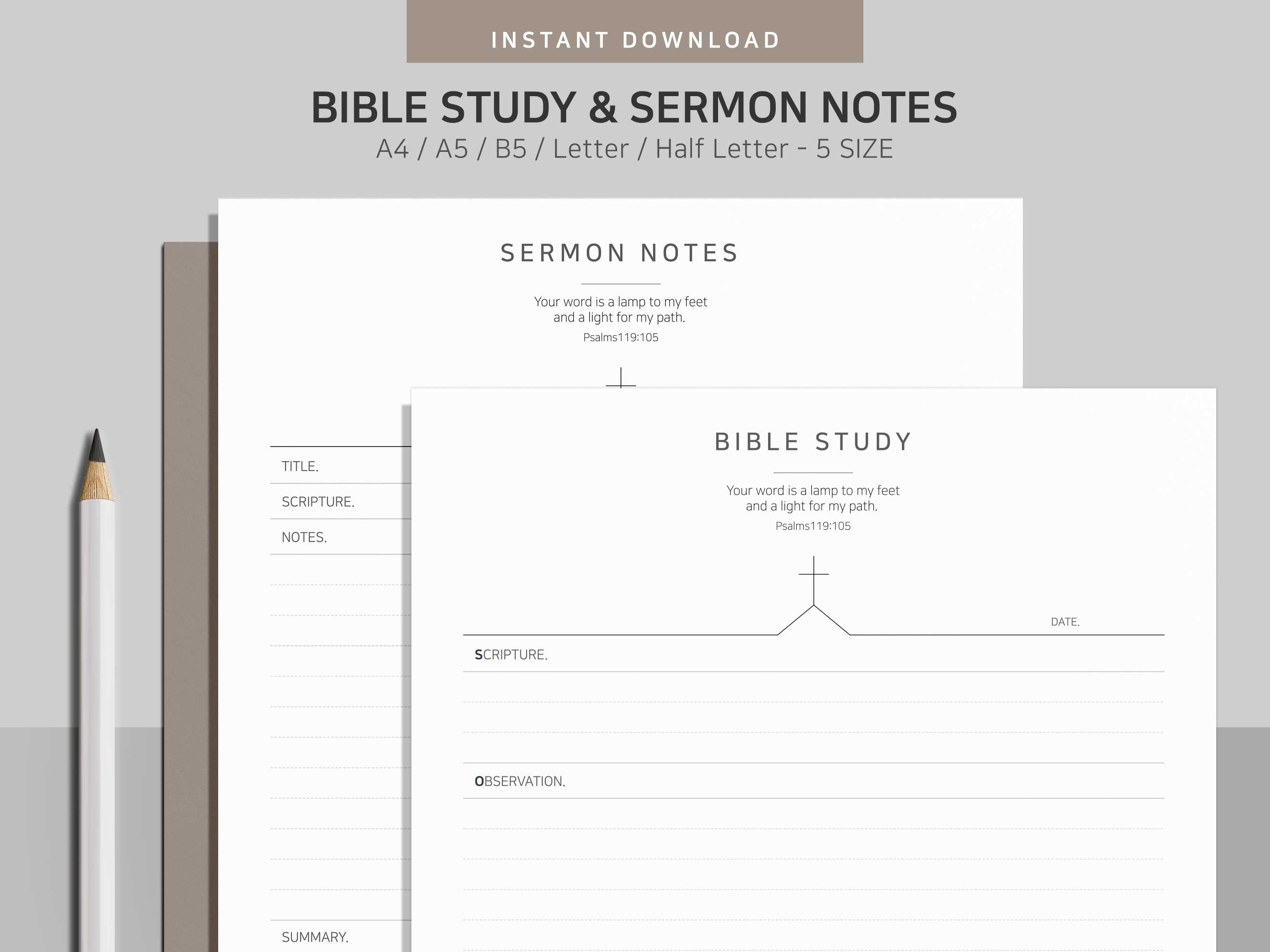 Bible Journal Printable, Bible Study Journal Kit Printable, Bible