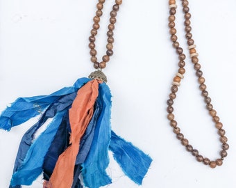 Recycled Sari Tassel Necklace