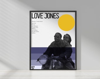 LOVE JONES-Stampa artistica minimalista-Poster di ispirazione vintage-Arredamento per la casa moderno-Arte da parete afroamericana-Arte da parete nera-Stampa digitale