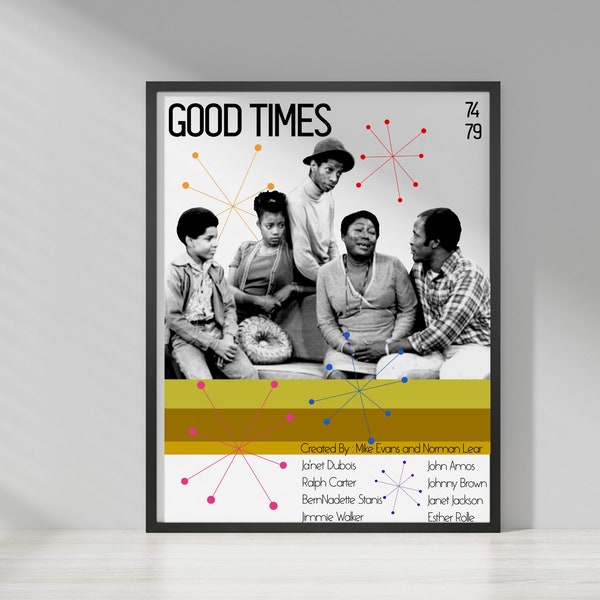 GOOD TIMES-Minimalist Art Print-Vintage Inspired Poster-Modern Home Decor-African American Wall Art-Black Wall Art-Digital Print