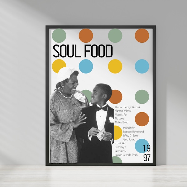 SOUL FOOD-Minimalist Art Print-Vintage Inspired Poster-Modern Home Decor-African American Wall Art-Black Wall Art-Digital Print